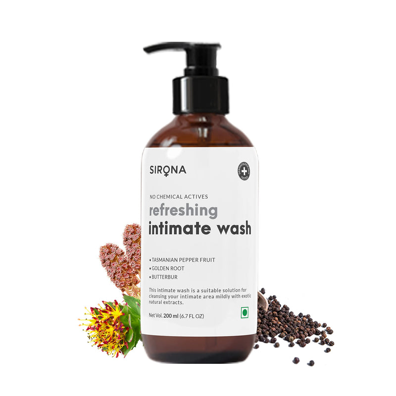 [Australia] - Sirona Natural Refreshing Feminine Wash - 6.7 Fl Oz (200 ml) | No Chemical, No Irritation, pH Balanced Intimate Wash, Helps to Reduce Odor and Itching 6.7 Fl Oz (Pack of 1) 