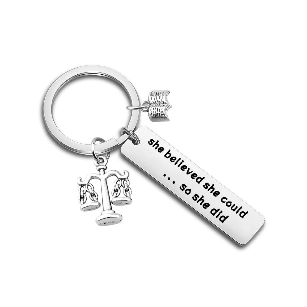 [Australia] - FUTOP New Lawyer Gift Scales of Justice Lawyer Keychain She Believed She Could So She Did Keychain Law School Graduation Gift for Lawyer 