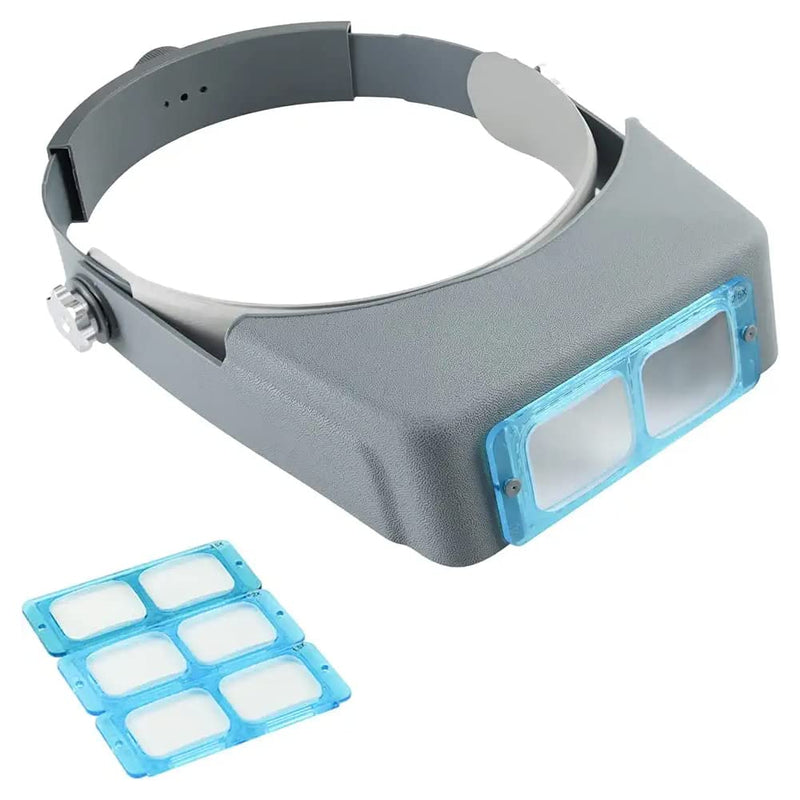 [Australia] - Headband Magnifier Double Lens Head-Mounted Reading Magnifier Loupe Jewelry Visor Opitcal Glass Binocular Magnifier with Lens Magnification-1.5X 2X 2.5X 3.5X 1.5x-3.5x Optical Glass 