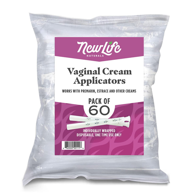 [Australia] - Disposable Plastic Vaginal Applicator Pack: Hygienic Threaded Injector Applicators to Fit Preseed Lubricant, Estrace, Personal Lube and OTC Gel or Cream Products - With Dosage Measurements - 60 Pack 