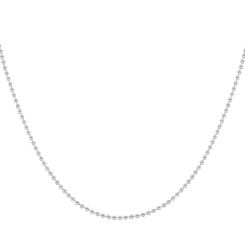 [Australia] - 925 Sterling Silver Italian 1.5MM, 2MM Silver Bead Ball Chain Necklace, Sterling Silver Bead Necklace, Silver Ball Necklaces, Italian Bead Necklace, Solid Dog Tag Chain Military Army Necklace 18.0 Inches 