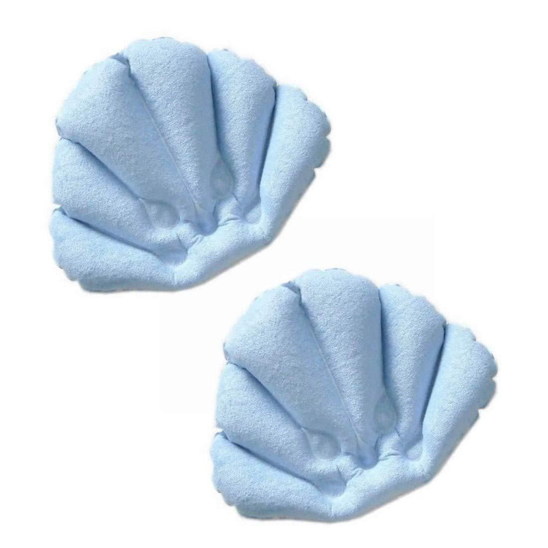 [Australia] - Inflatable Bath Pillow with Suction Cup Pack of 2 – Terry Cloth Covered for Extra Comfort 