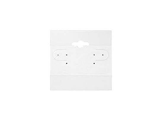 [Australia] - The Display Guys 100-pc Jewelry Display Hanging Earring Cards (White Flocked, 2 x 2) Fit 3 Pairs White Plain 2" X 2" 