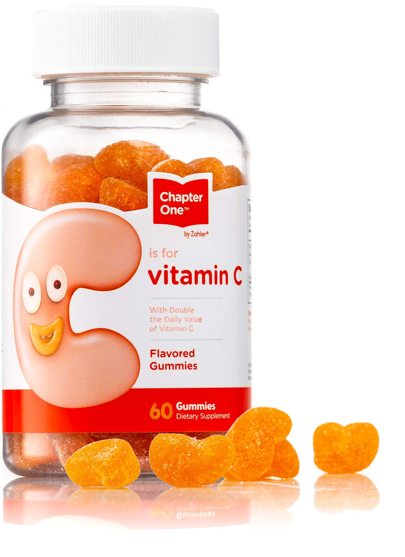 [Australia] - Chapter One Vitamin C Gummies, Great-Tasting Chewable Vitamin C for Kids, Vitamin C Gummies for Kids, Certified Kosher (60 Gummies) 60 Count (Pack of 1) 