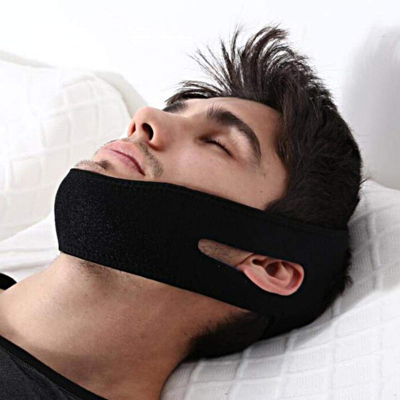 [Australia] - Anti Snoring Chin Strap, Unisex Sleeping Stop Snoring Belt Headband Jaw Support Facial Lifting Strap Belt Comfortable Snore Reduction Relief Sleep Aid, 26 x 1.6inch 