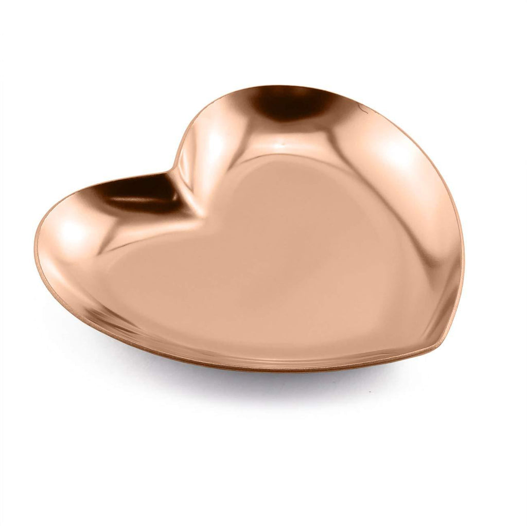 [Australia] - JCBIZ 1 Piece Rose Gold Luxurious Metal Storage Tray Heart Shaped Jewelry Display Tray Home Decoration Serving Plate Craft For Table Organizer 