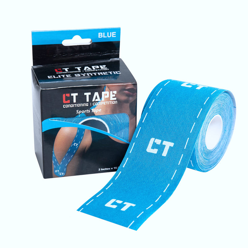 [Australia] - CT Tape Sports & Kinesiology Tape for Sensitive Skin-Best Breathable, Latex Free, Pain Relief Therapeutic Recovery Tape-Athletic Performance Adhesive for Muscles, Knee, Shoulder, Ankle, Back Blue 