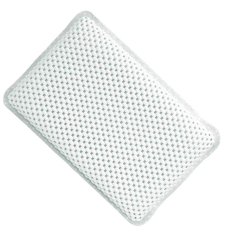 [Australia] - OSVINO Thick Comfy Hypoallergenic Drainage Bath Pillow for Jetted Tub Spa Cushion with 8 Suction Cups, White, 7.5"x11.5"x2" 