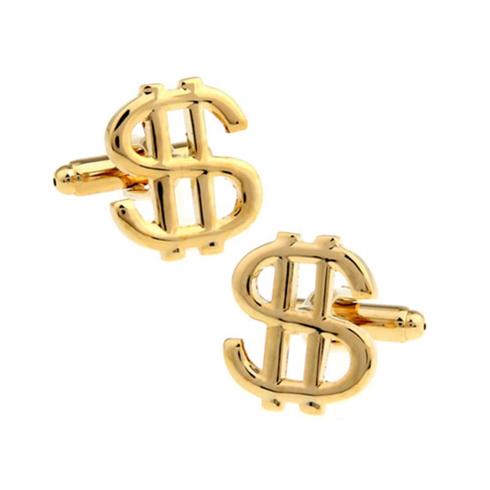 [Australia] - Dollar Sign Currency Cufflinks Money Wedding Gift Gold 