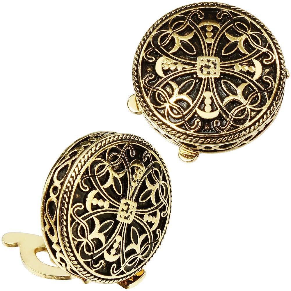 [Australia] - AMITER Button Covers for Men Vintage Cufflinks for Men’s Shirt–Best Cufflinks Gifts for Wedding Party Business Gold Tone 