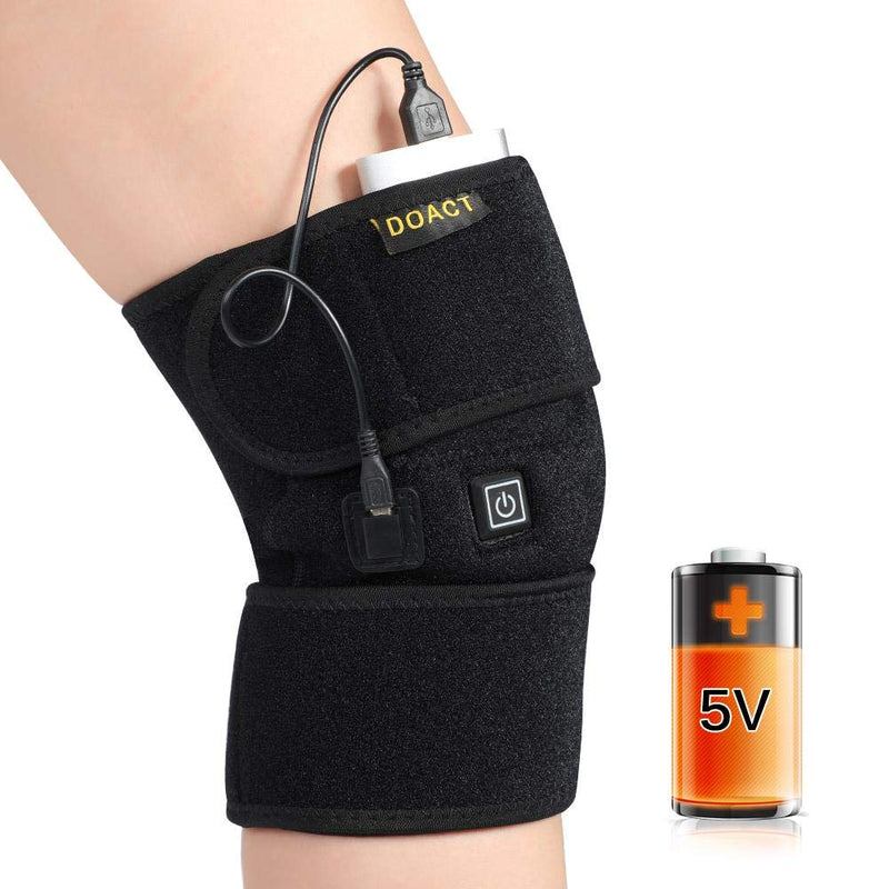 [Australia] - Heating Knee Pad, 220V Heated Knee Brace Wrap Therapy Heating Knee Wrap Brace with USB Cable for Arthritis Joint Pain Relief Recovery 