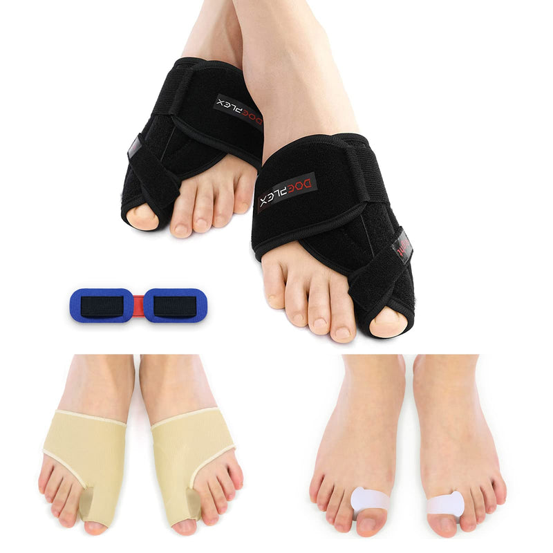 [Australia] - Doeplex Bunion Corrector and Bunion Relief 7 Pieces Kit, Big Toe Straightener for Women and Men Adjustable Bunion Splint, Treat & Prevent Hallux Valgus, Large fits Men US7-12/Women US8-9 Men 7-12/Women 8-9 