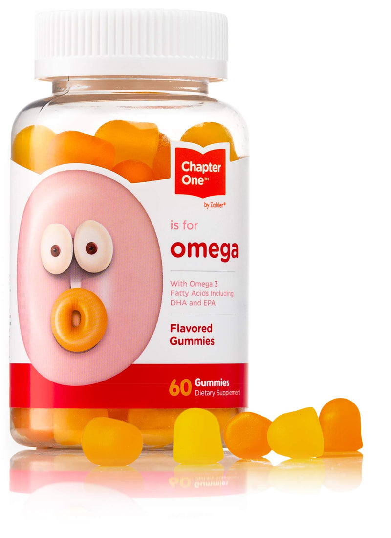 [Australia] - Chapter One Omega Gummies, Chewable Omega 3 Gummies for Kids, Kosher, 60 Flavored Gummies 60 Count (Pack of 1) 