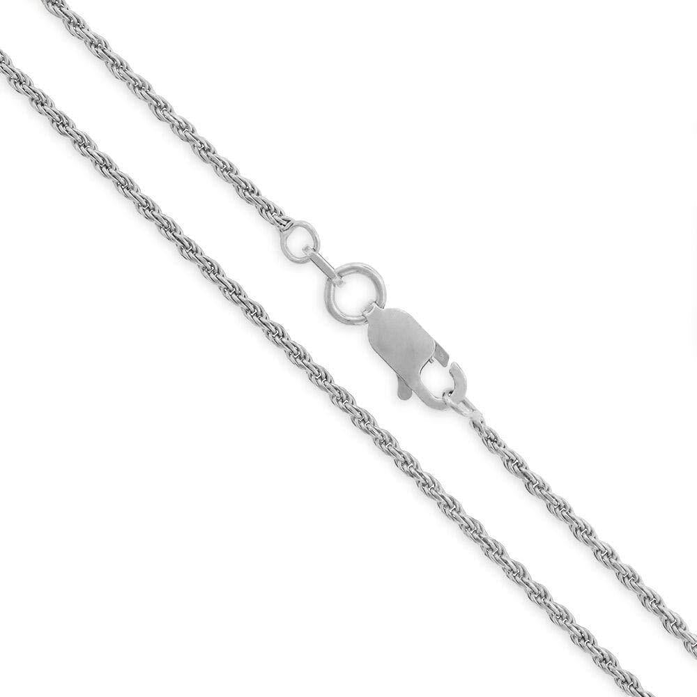 [Australia] - Authentic Solid Sterling Silver Rope Diamond-Cut Braided Twist Link .925 Rhodium Necklace Chains 1.5MM - 5.5MM, 16" - 30", Made In Italy, Men & Women, Next Level Jewelry 16.0 Inches 