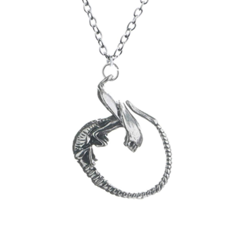 [Australia] - Unisex 925 Sterling Silver Plated Alien Vs Predador Cub Charm Pendant Necklace,20 inch chain 