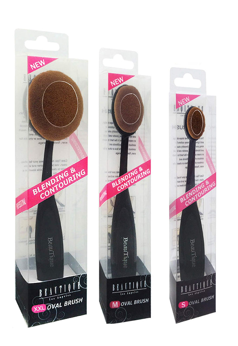 [Australia] - Beautia 3Pack Oval Makeup Brushes, Powder, Concealer. Contouring Makeup Tools (XXL/M/S) XXL/M/S 