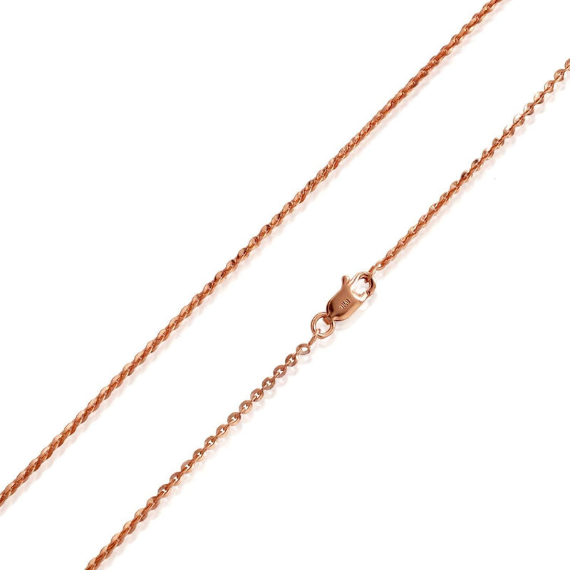 [Australia] - Sea of Ice Sterling Silver 2mm Sparkle Paillette Chain Necklace for Women, Size 14" - 36" Italy Rose Gold Flashed Silver 24.0 Inches 