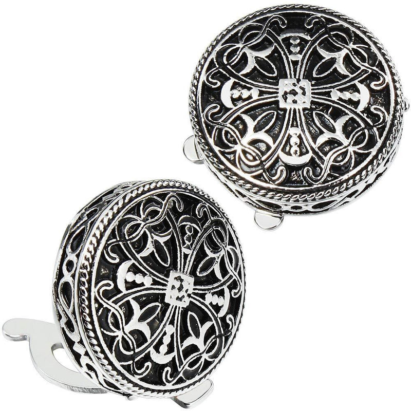 [Australia] - AMITER Button Covers for Men - Best Cufflinks Gifts for Wedding Party Business SILVER TONE 