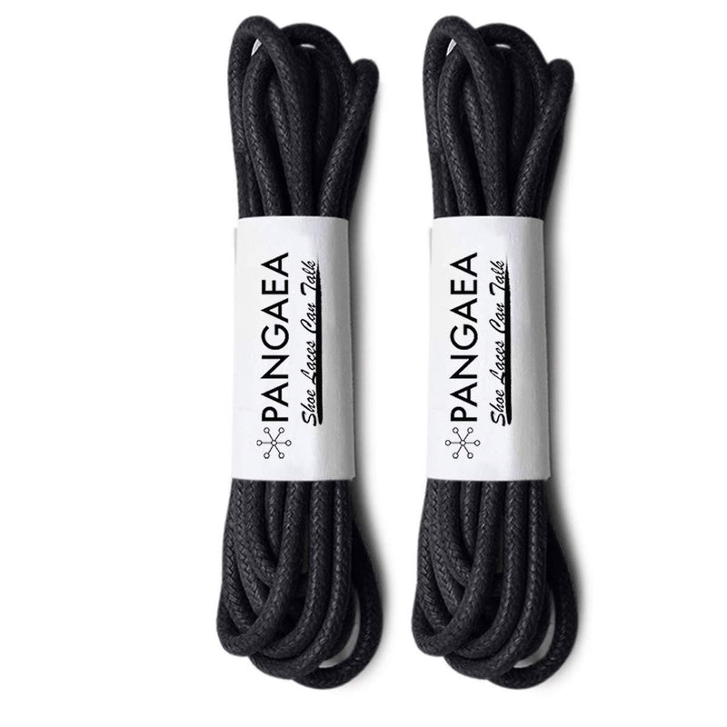 [Australia] - [2 Pairs] Pack Waxed Round Oxford Shoe Laces for Dress Shoes Chukka 3/32Inch Thin 26in (66cm) #01 Black 