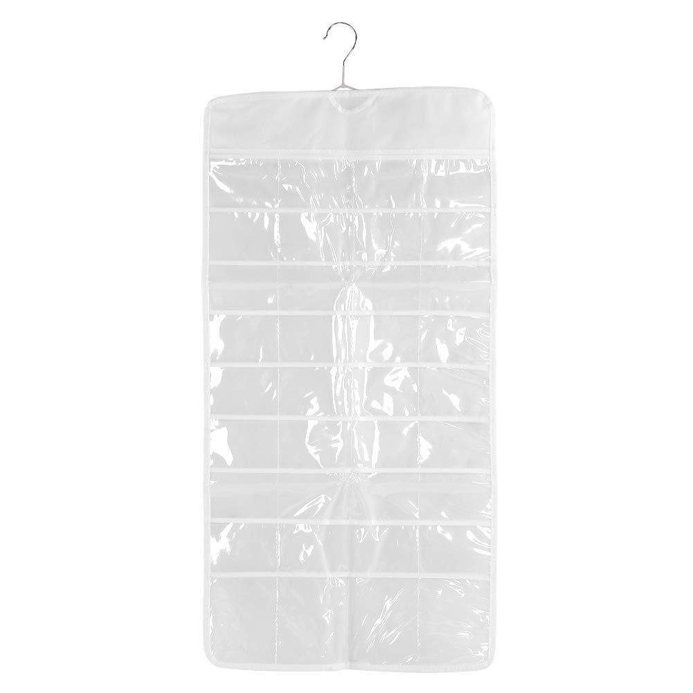 [Australia] - TOPINCN Hanging Jewelry Organizer Dual-Sided 72-grids Transparent PVC Clear Hang Over The Door Storage Bag Jewelry Accessory Organizer 
