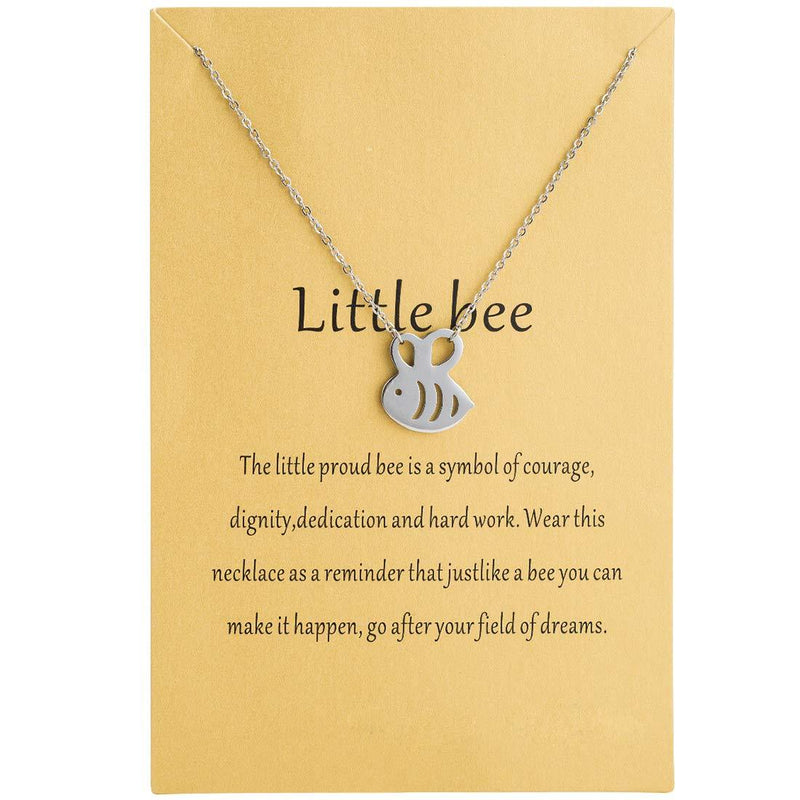[Australia] - Bestill Animal Necklace Stainless Steel Charm Pendants Jewelry Gift for Women Honey Bee 