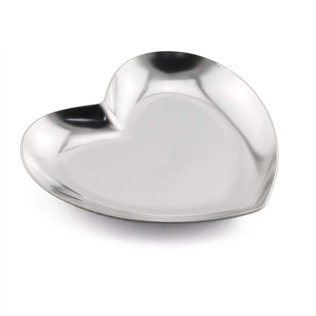 [Australia] - JCBIZ 1 Piece Silver Luxurious Metal Storage Tray Heart Shaped Jewelry Display Tray Home Decoration Serving Plate Craft for Table Organizer 