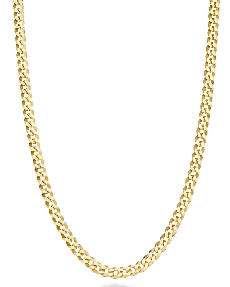 [Australia] - Miabella Solid 18k Gold Over 925 Sterling Silver Italian 3.5mm Diamond Cut Cuban Link Curb Chain Necklace for Women Men 16, 18, 20, 22, 24, 26, 30 Inch Made in Italy Length 16 Inches (short length) 