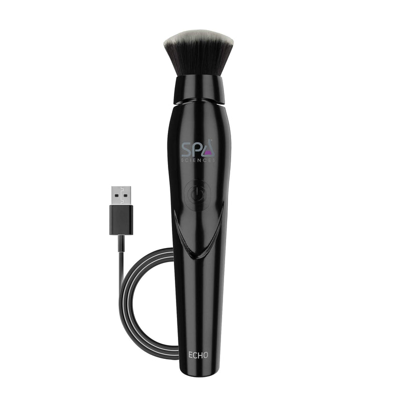 [Australia] - Spa Sciences ECHO Sonic Makeup Brush for Flawless Blending, Contouring, Highlight & Airbrush Finish | 3 Speeds | Rechargeable Black 