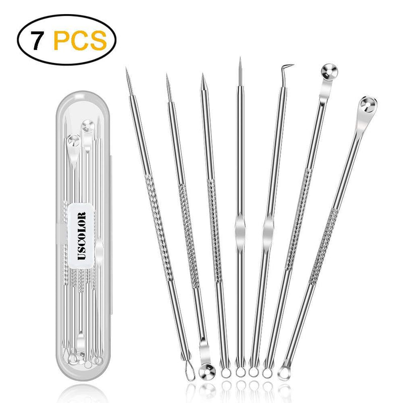[Australia] - [Dual Ended] 7PCS Blackhead Remover, Comedone Pimple Extractor, Acne Whitehead Blemish Removal Kit, Professional Stainless Steel Clean Tool, For Face Nose Chin Cheek Forehead 