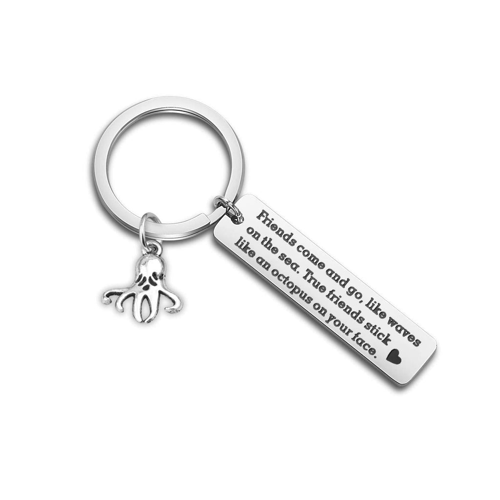 [Australia] - WUSUANED Friendship Keychain True Friends Stick Like A Octopus On Your Face Octopus Jewelry BFF Gift Friends come and go 