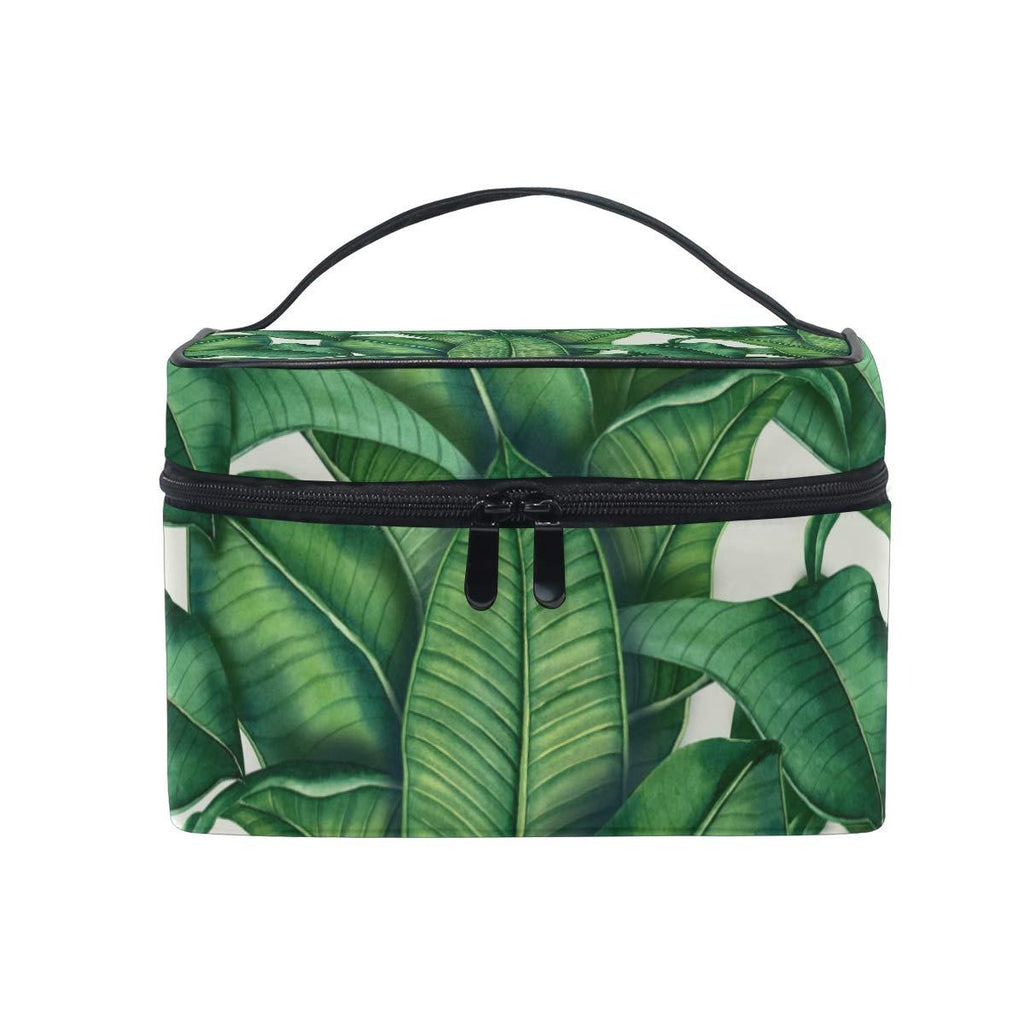[Australia] - XLING Makeup Bag Palm Tree Leaves Pattern Cosmetic Case Travel Portable Carry Cosmetic Brush Box Organizer Storage for Women color5 