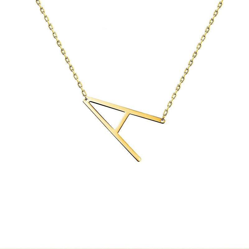 [Australia] - WIGERLON Stainless Steel Initial Letters Necklace for Women and Girls Color Gold and Silver from A-Z A-Gold 