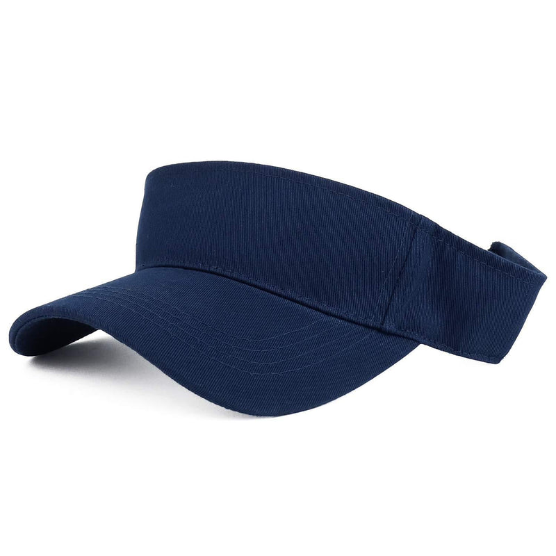 [Australia] - Trendy Apparel Shop XXL Oversize Solid Cotton Adjustable Sun Visor XX-Large Navy 