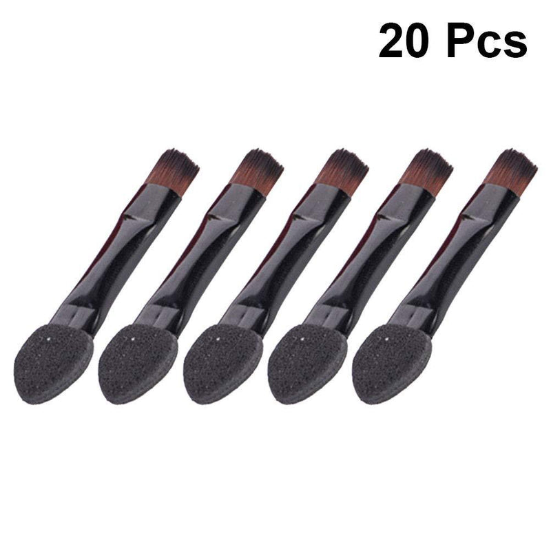 [Australia] - Lurrose Double Sided Eye Shadow Sponge Applicator Eye Brow Make Up Brush Portable Makeup Tool 20pcs (Black) 