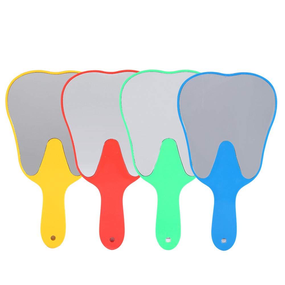 [Australia] - 4Pcs Plastic Handheld Mirror Molar Tooth Shape Mirror for Office Unbreakable Magnifying Tool 