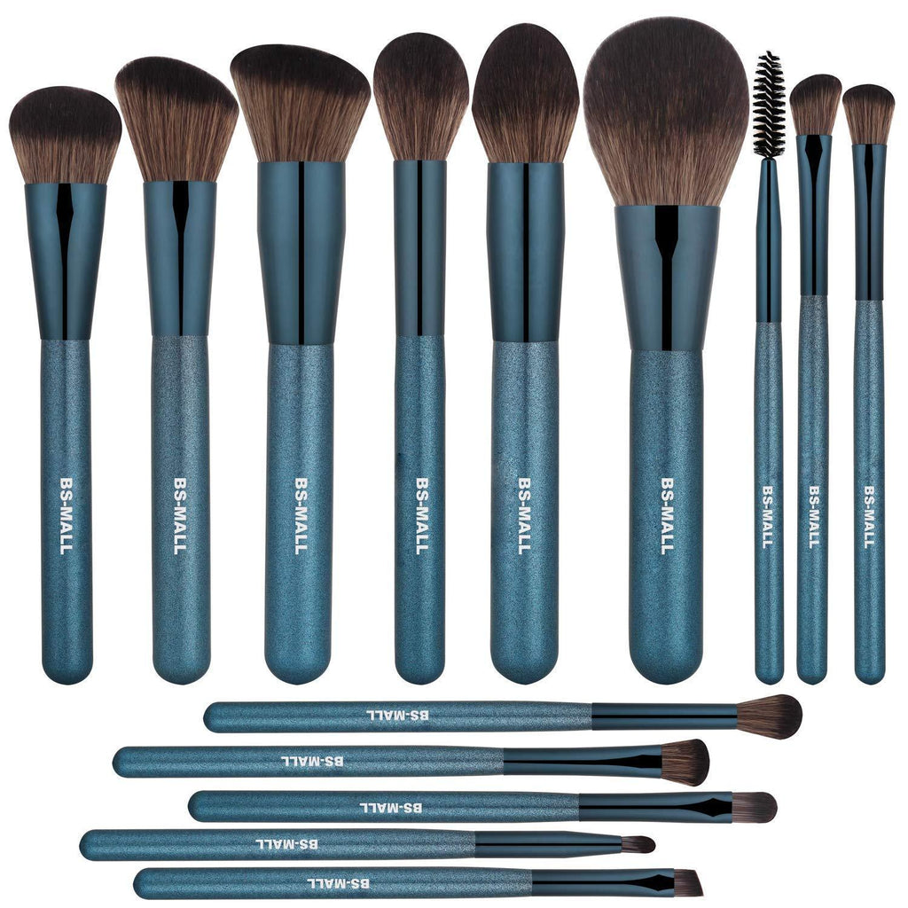 [Australia] - BS-MALL Makeup Brush Set 14Pcs Premium Synthetic Professional Makeup Brushes Foundation Powder Blending Concealer Eye shadows Blush Makeup Brush Kit Deep Starry Blue Kit 1 