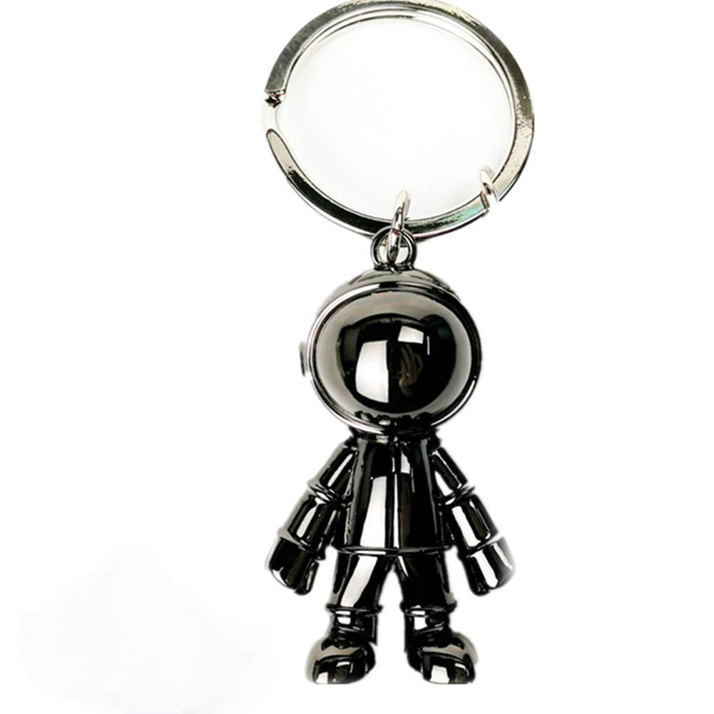 [Australia] - Black Robot Keychains Men Creative Spacemen Car Key Chain Ring for Office Backpack Purse Charm Black 