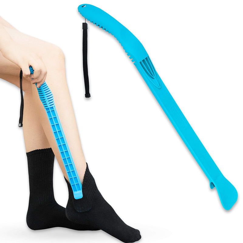 [Australia] - RMS Compression Stocking or Sock Aid for Removing Socks or Light to Medium Compression Hosiery for Men or Women with Arthritis or Limited Mobility (Blue) 