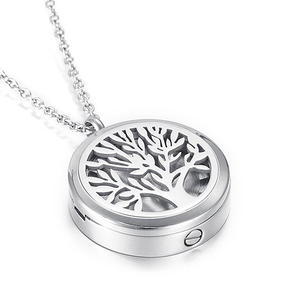 [Australia] - Classic Tree of Life Cremation Necklace for Ashes of Loved One Hold Photo Keepsake Memorial Urn Jewelry Pendant for Human/Pet IJP5013 