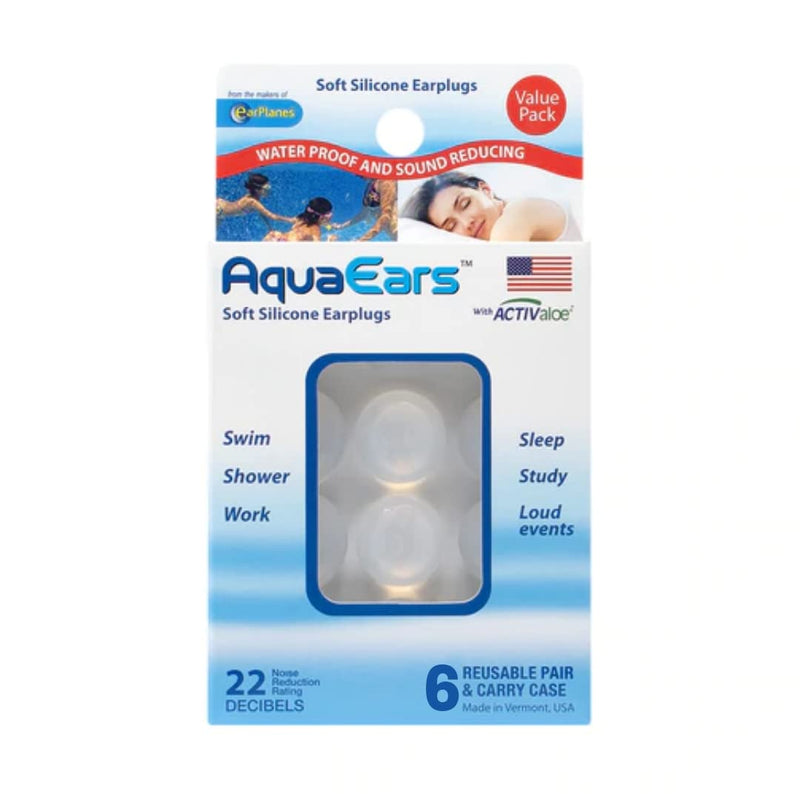 [Australia] - Aqua Ears Soft Silicone Earplugs (6 Pair) 6 Pair 