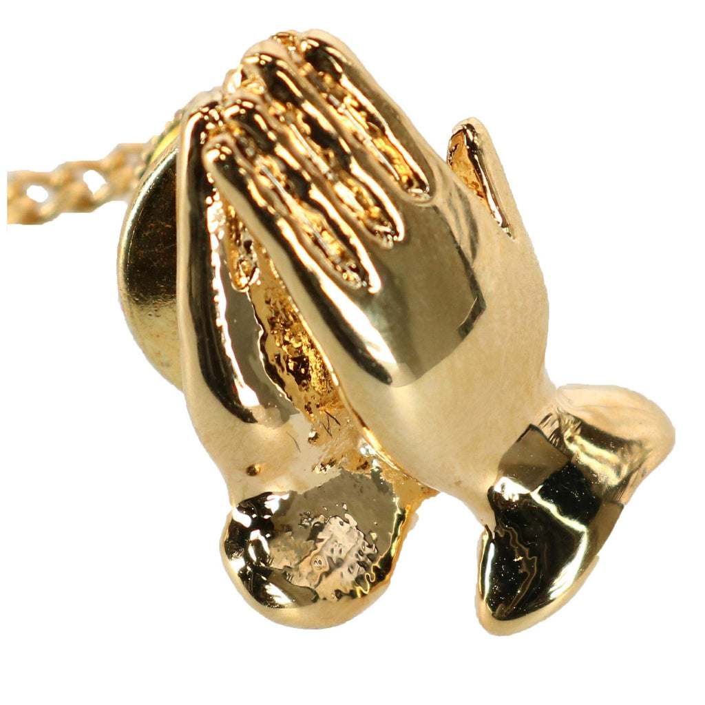 [Australia] - Ascentix Men's Praying Hands Tie Tack Gold 