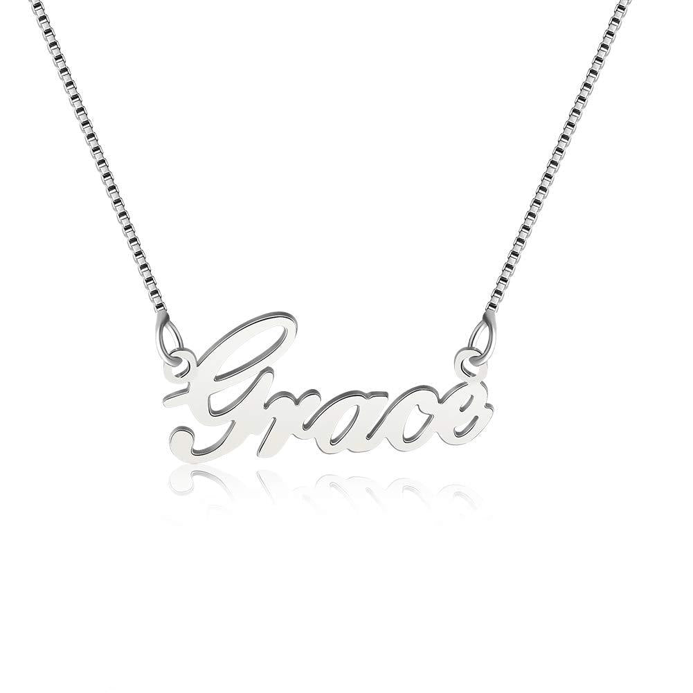 [Australia] - Lutilo 925 Sterling Sliver Custom Name Necklace Personalized Initial Necklaces Pendant Jewelry Gift for Her Grace 