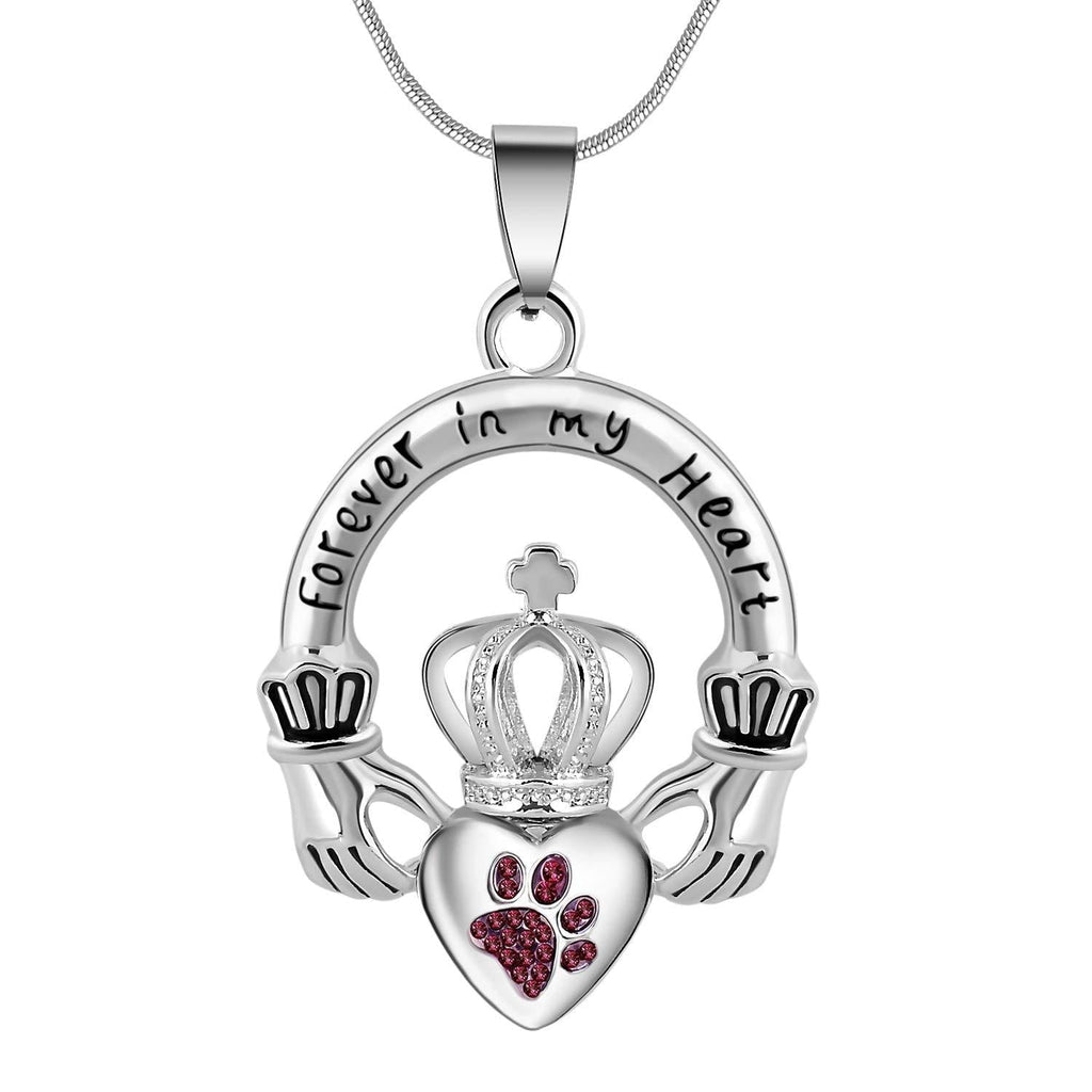 [Australia] - Eternaloved Cremation Jewelry Forever in My Heart Crown Heart Ash Urn Memorial Pendant Necklace Pet 