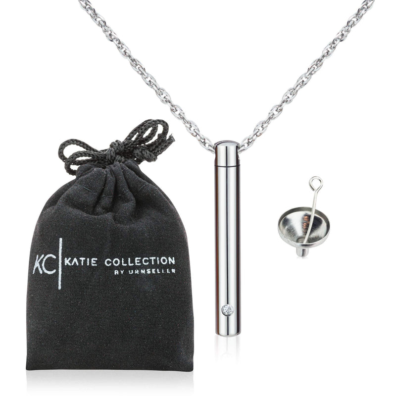 [Australia] - Cremation Jewelry for Ashes Urn Necklaces for Ash for Women or Men Keepsake with Long Sturdy Adjustable Chain for Pet or Human Ash Silver 