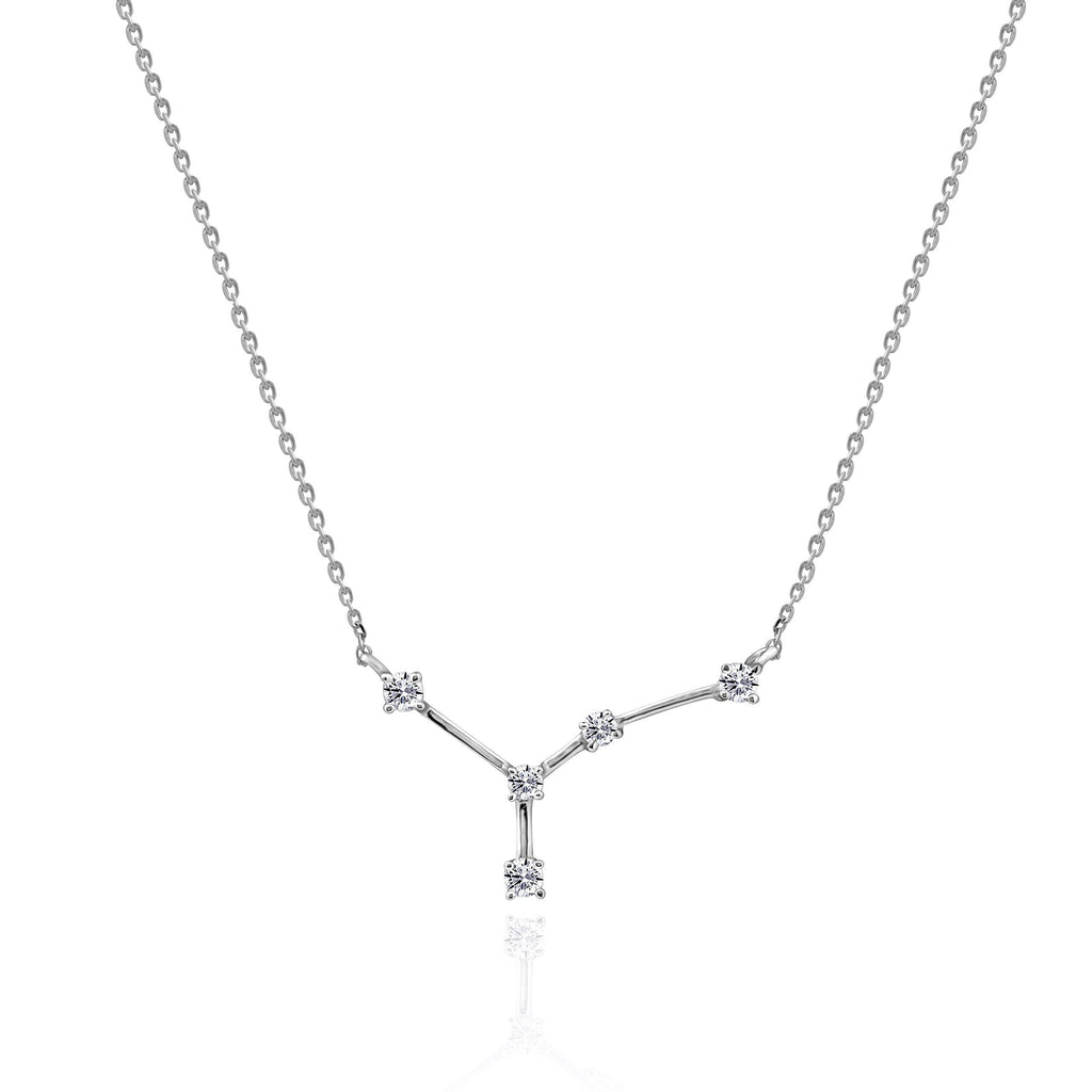 [Australia] - J'ADMIRE Horoscope Collection - Platinum Plated Sterling Silver 0.3 cttw Swarovski Zirconia Horoscope Zodiac Star Symbol Pendant Necklace, 16" + 2" Extender Cancer - Silver 