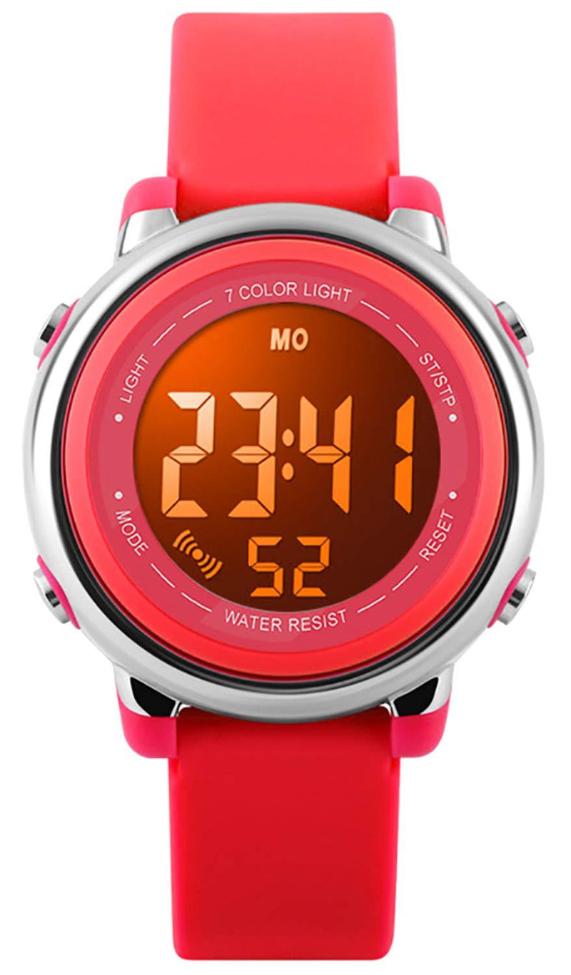 [Australia] - Kid Watch Multi Function 50M Waterproof Sport LED Alarm Stopwatch Digital Child Wristwatch for Boy Girl Red 