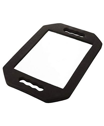 [Australia] - Large Hand Rectangular Double Handel Hand held Foam Cushion Mirror with Handle Hair Salon Equipment Hairstylist and Barber Accessories 