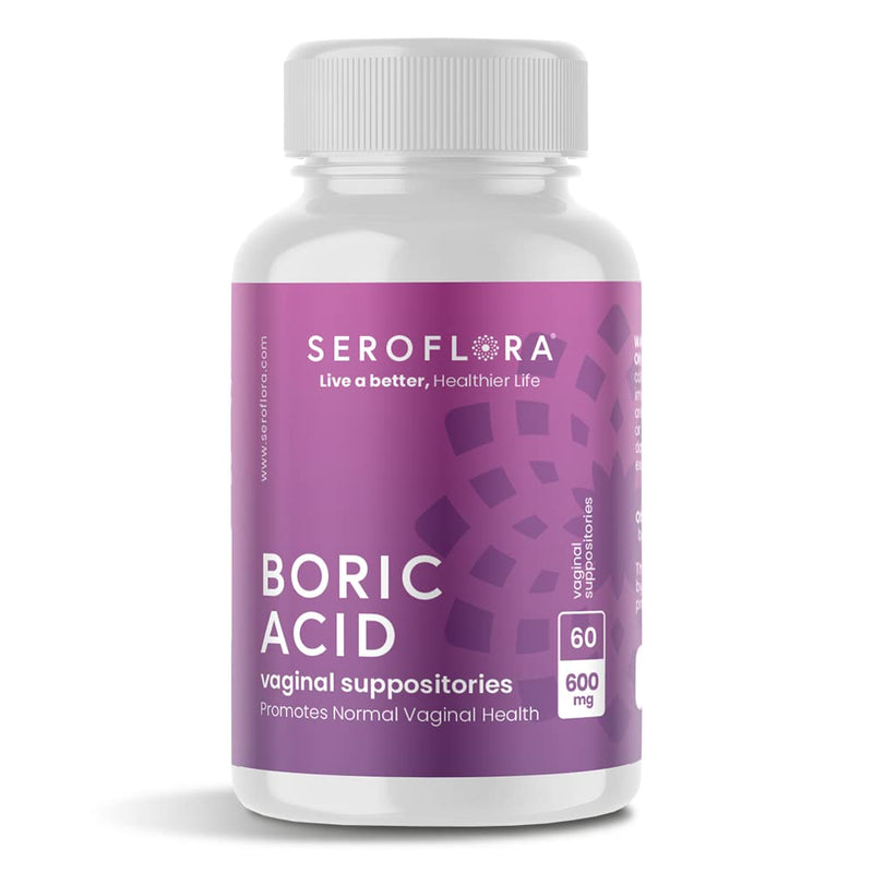 [Australia] - Seroflora Boric Acid Vaginal Suppositories 600 mg 60 Pack - Boric Acid Pills for Women - Feminine Health and Wellness Essentials - Vaginal Health pH Balance for Women - Supports Vaginal Odor Control 