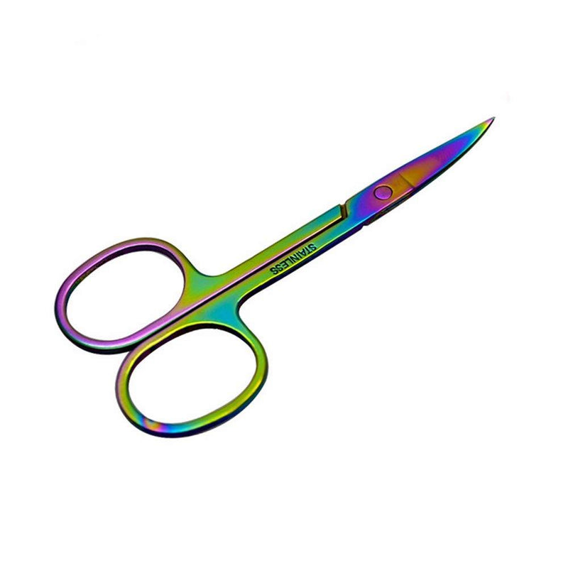 [Australia] - Stainless Steel Curved Eyebrow Scissors for Men and Women 