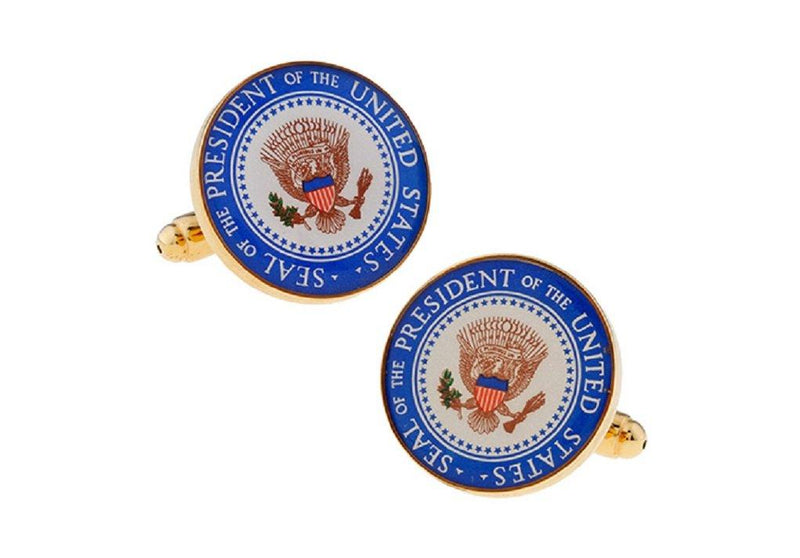 [Australia] - MRCUFF Seal America American Great Eagle Pair of Cufflinks in a Presentation Gift Box & Polishing Cloth 